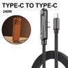240W 2IN1 Fast Charging Cable With Invisible Holder Folding Phone Stand Type-C To Type-C Data Cable Suitable For Iphone17 Huawei
