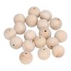 50pcs Natural 30mm Diameter Wooden Beads Ball Shaped Large Hole Wood Drawer Pulls Wood Cabinet Knobs For Crafts