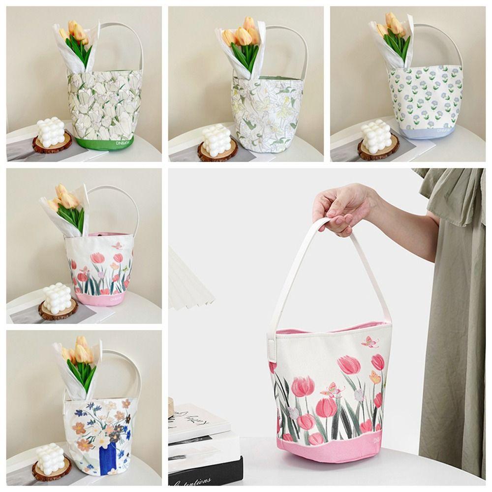 

Gardenia Fresh Flower Bucket Bag Canvas Sweet Femal/Girls