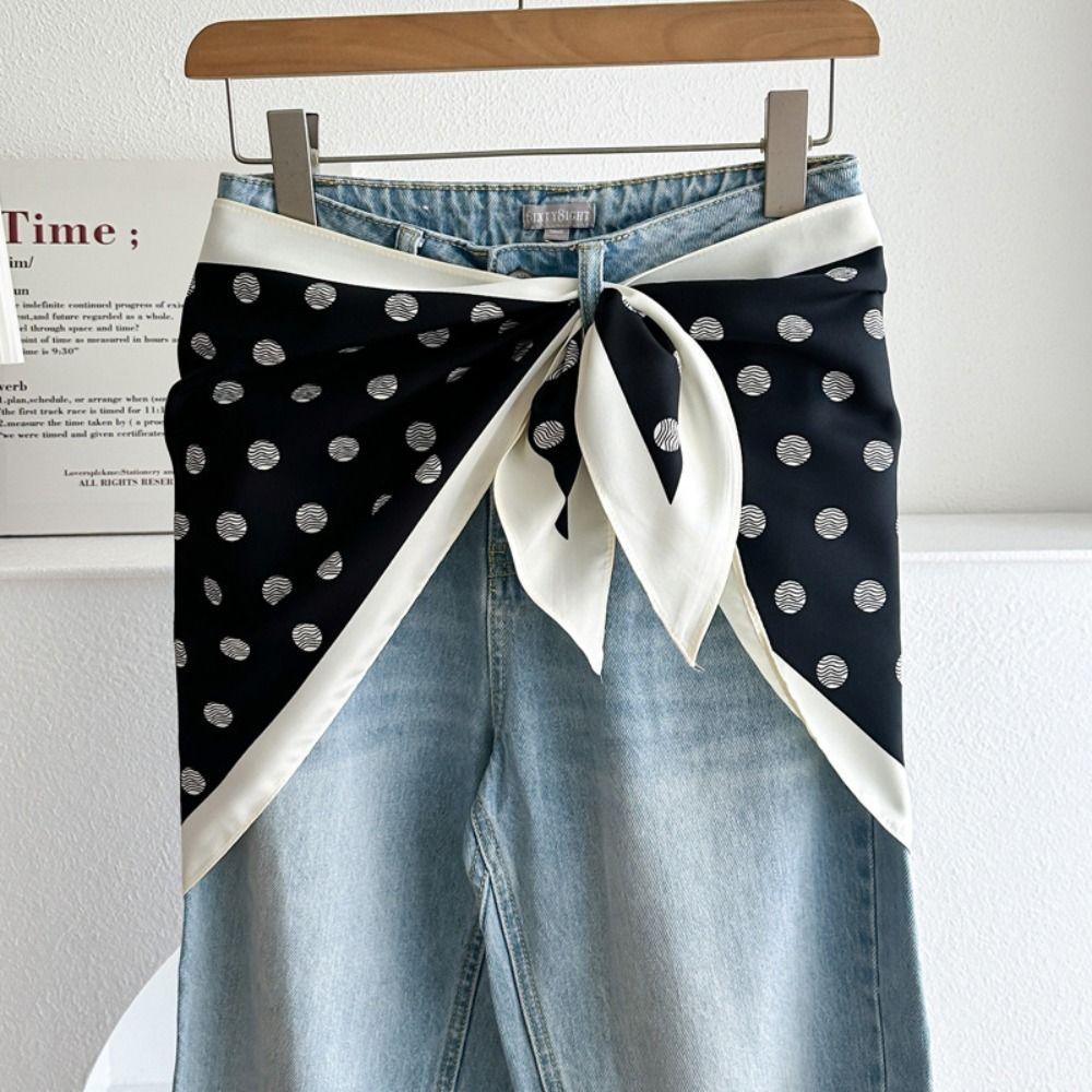 Sciarpa di Seta Raso Moda Stile Letterario Stile Etnico Sciarpa da Vita da Donna Accessorio Versatile Accessorio per la Vita dei Jeans Vita dei Jeans