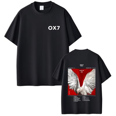 Rapper Niro OX7 Album Grafik T-Shirt beidseitig Herren Hip Hop Popmusik Streetwear Männer Frauen Mode Übergroßes Rundhals-T-Shirt