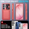 Avec Porte-Cartes, Cache-Objectif Coulissant et Support pour Étui de Téléphone Samsung Galaxy S26 Ultra, Étui Portefeuille Anti-Chute en PC+TPU - Rose Clair