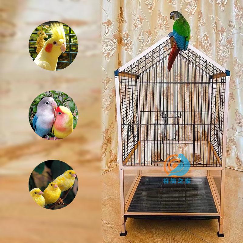 Luxury Parrot Cage Anti-Splash Design Aviary Villa with Bathing Area Spacious Bird House for Cockatiels Home Flight Habitat