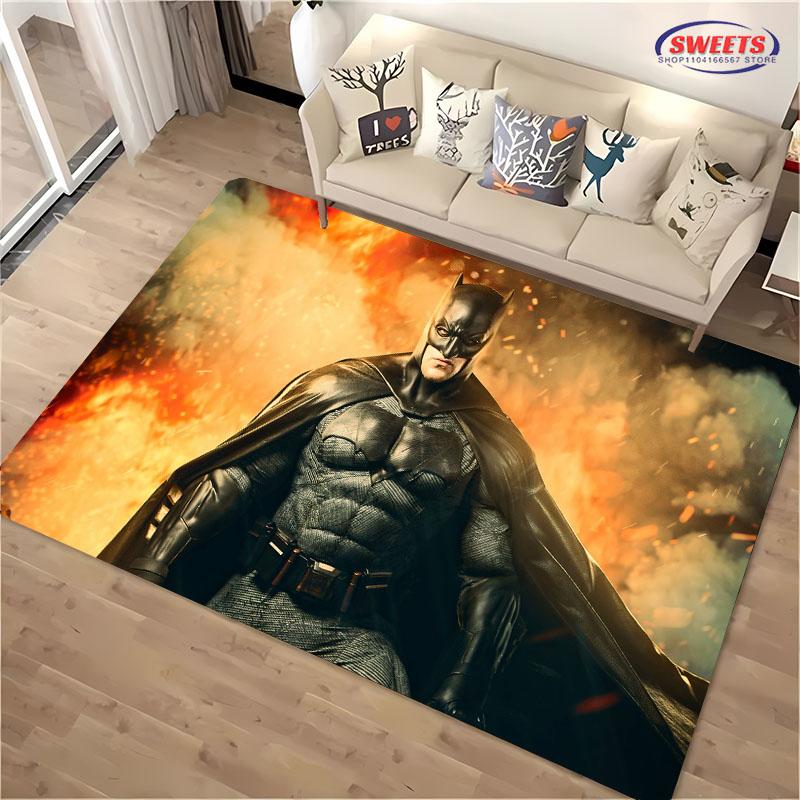 Koberec s motivem Batmana DC č. 2 Nové vydání!Protiskluzová Zvuková Izolace, Koberec do Obývacího Pokoje, Dětské Ložnice, Kancelářských Prostor, Odolná Rohož