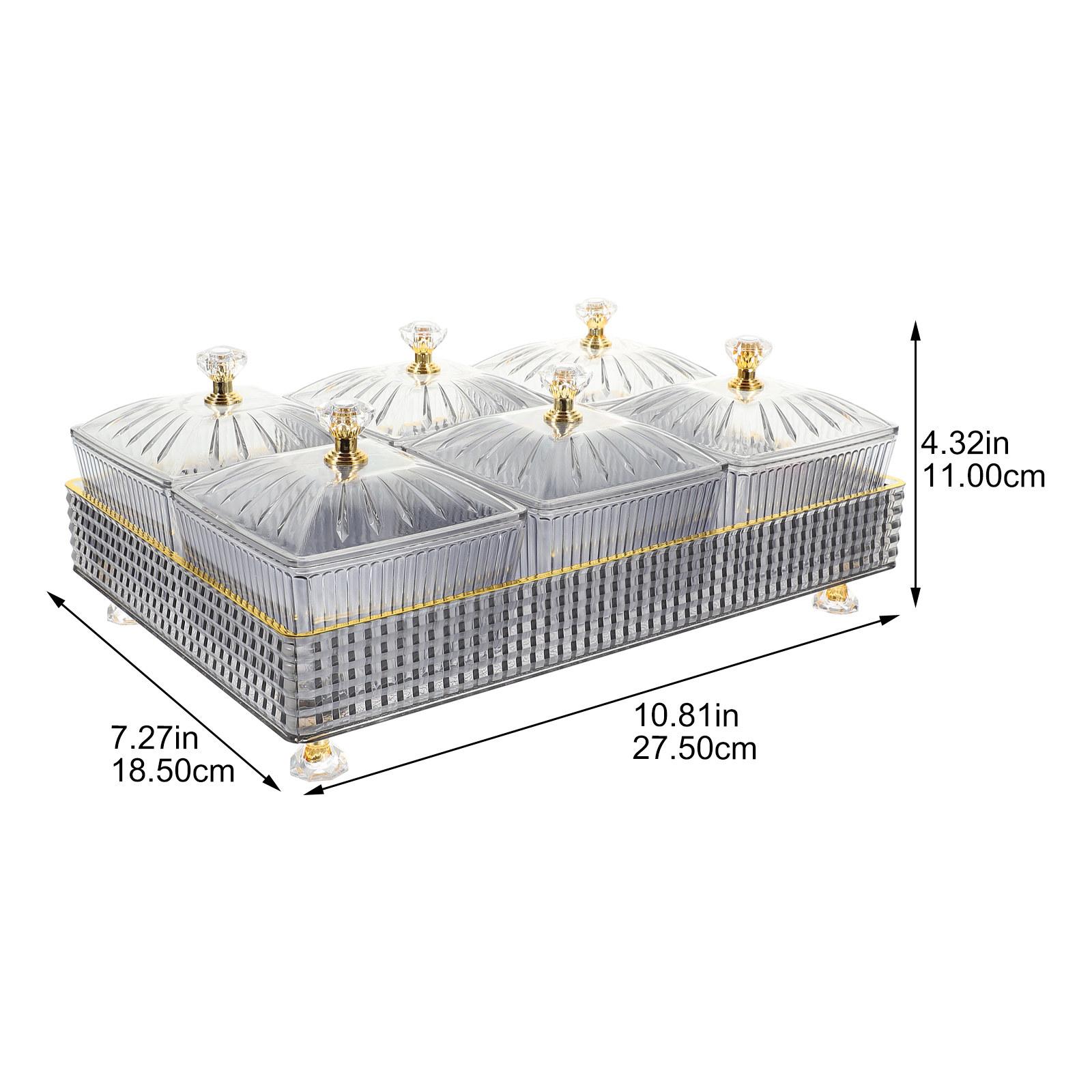 

1Set Dried Fruit Plate with Tray Multi-Function Snack Dish for Home Party Wedding Condiments Seasonings Display Kitchen сірий