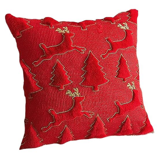 Christmas Pillowcase 3D Embroidery Tree Pattern Winter Holiday Throw Pillow Cushion Cover Festive Home Decor