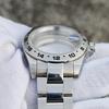 39mm EXP 24 Hour GMT Bezel Old Style Stainless Steel Waterproof Sapphire Glass Watch Case Strap Set for NH34 NH35 NH36 Movement