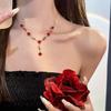 Vintage Romantic Rose Flower Y Shape Necklace for Women Trend Personalization Charm Party Jewelry Accessories Gifts