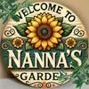 Vintage Nannas Garten Runder Aluminium Kranz Schild