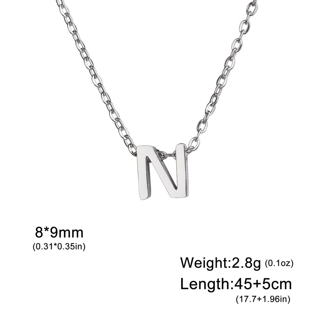 Name Initial Necklace A-Z 26 Letters Pendant Stainless Steel Jewelry Women Men Neck Choker Couple Friend Birthday New Year Gifts