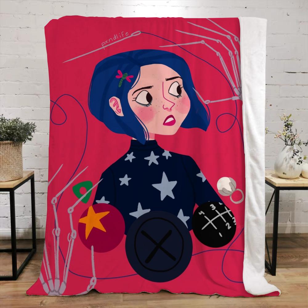 Coraline Soft Blanket Bed Throw Blankets Cobija Interior for Home Bed Blanket 150cm X 200cm Luxury Blankets Sofa Decoration Knee