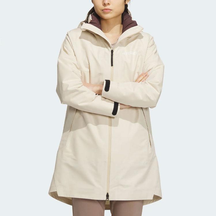 Adidas 3-In-1 Rain.Rdy Reversible Outdoor Waterproof Sports Jacket Women Jacket Off-White IL8967