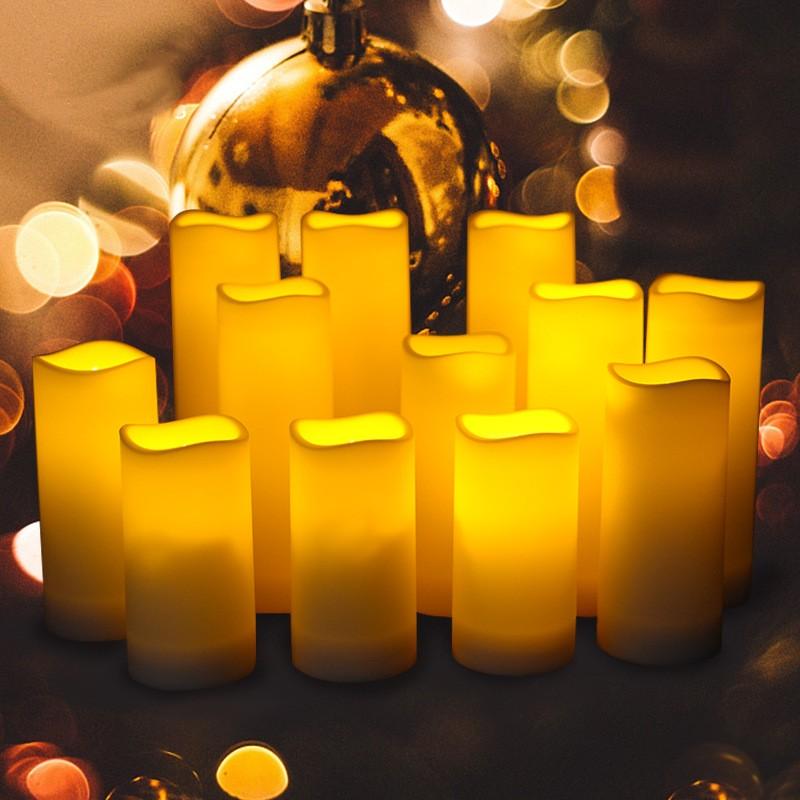 12-Pack Outdoor Waterproof LED Candle LED Lamp Electronic Candle for Christmas Halloween Wedding Festival Party Decoration