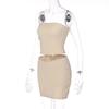Europäischen Und Amerikanischen Stil Frauen Neue Sommer Mode Sexy Casual Wort Bandeau Topsuit Kurze Einfarbig Abdeckung Hüfte Rock Set