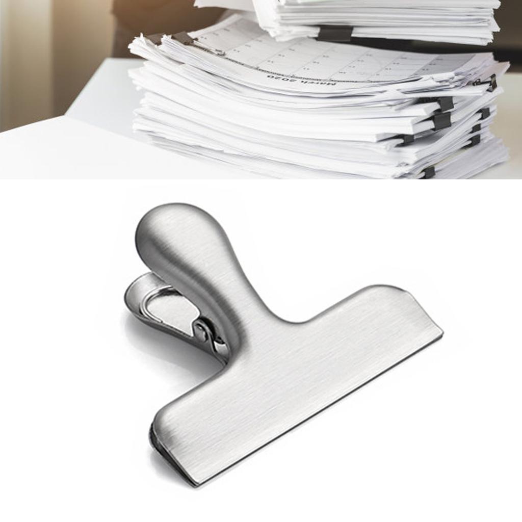 Wide Mouth Spring Clamp Stainless Steel Paper File Receipt Clip for Home School Office