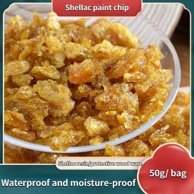 50g Indischer Schellack Harz Lack Blatt Umweltschutz Wasserdicht SHELLac Holzhandwerk Oberfläche Dekorationsmaterial