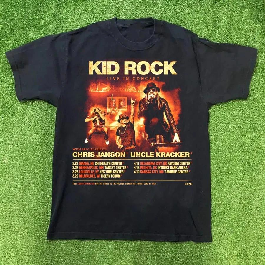 Kid Rock Rock The Country 2025 Festival Black T Shirt Full Size S-5XL K696 2XL