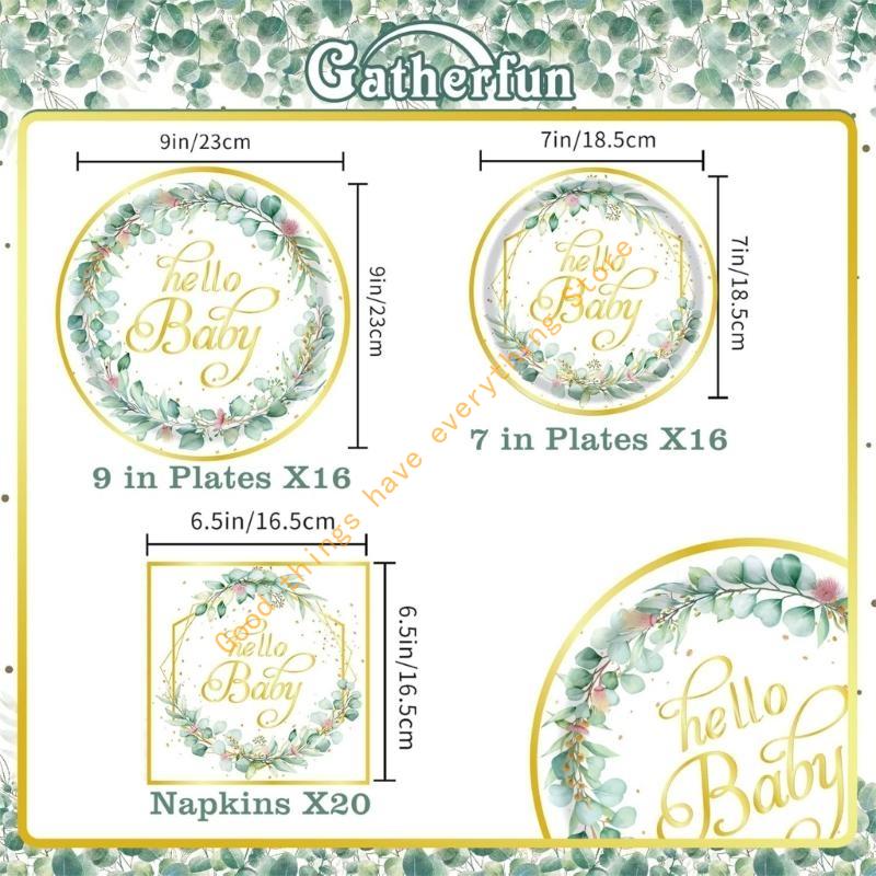 10/20Pcs Disposable Paper Plates Paper Napkins Baby Showers Tableware Supplies for Kids Birthday Baby Showers Parties 55KF