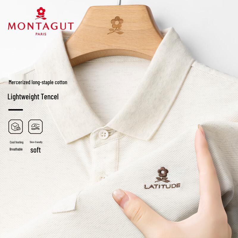 MONTAGUT Men's Silky Long-Staple Cotton Polo Shirt