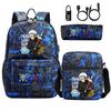 Riman Zaino con lucchetto USB ONE PIECE borsa a tracolla borsa da scuola per studenti astuccio set da tre pezzi uomo e donna