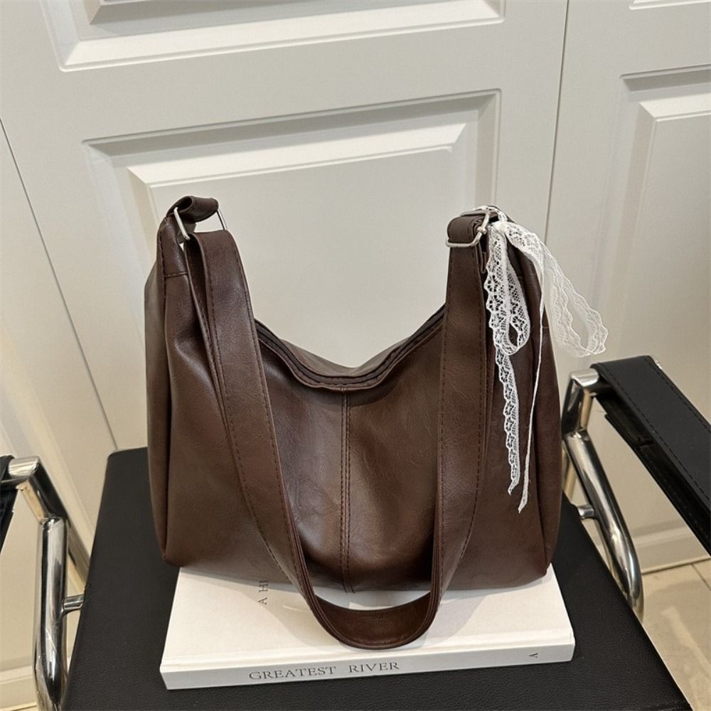 Vintage Shoulder Bag Solid Color Tote Bag Fashion Cross Body Bag for Women