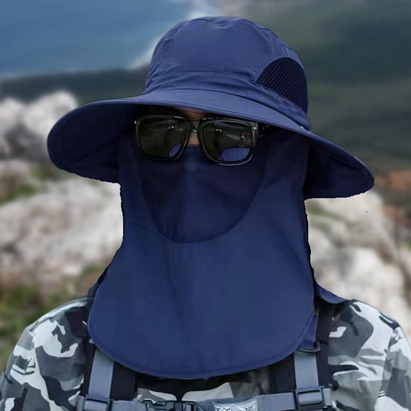 Fishing Hat Sun Shading Large Eaves Fishing Mountain Climbing Mask Breathable