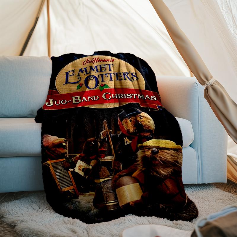 Emmet Otter's Jug-Band Christmas Theme Printed Blanket - Perfect for Couch, Bed, Travel & Outdoor Use | Machine Washable, Cozy & Durable.