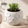 Small Green Plant Pot 3D Printed Lunar Flowerpot for Succulents Creative Moon Surface Planter Decorative Photography Prop Desktop Decor Minimalist