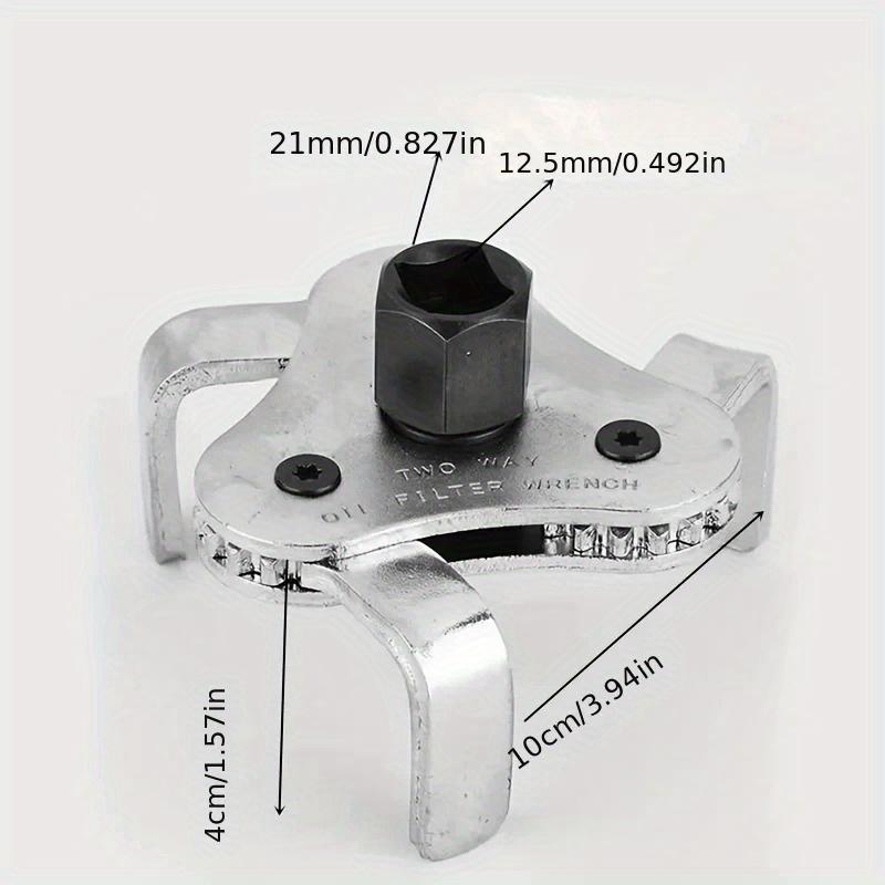 1PC Universal Adjustable Oil Filter Wrench From 2-1/2 Inch To 4.5 Inch Wrench Tool Set with 3 Jaw Uninstall Removal Key