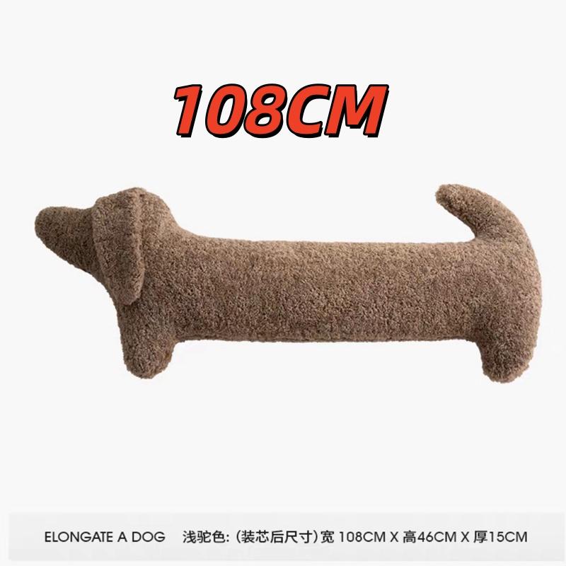 68cm/108cm Zacht Teckel Pluche Plaid Kussen Zacht Gezellig Cartoon Hondje Lang Kussen Lieve Kinder Slaapmaatje Grappige Huisdecoratie