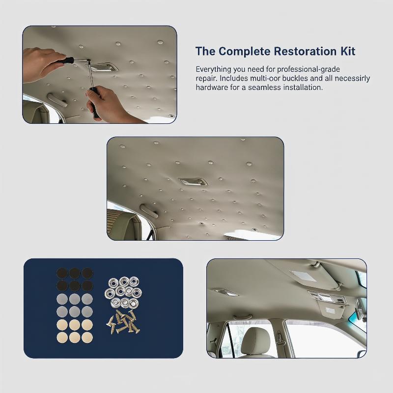 10pcs Auto Interior Fabric Buckle Set Durable Metal Rivets for Repairing Car Headliner