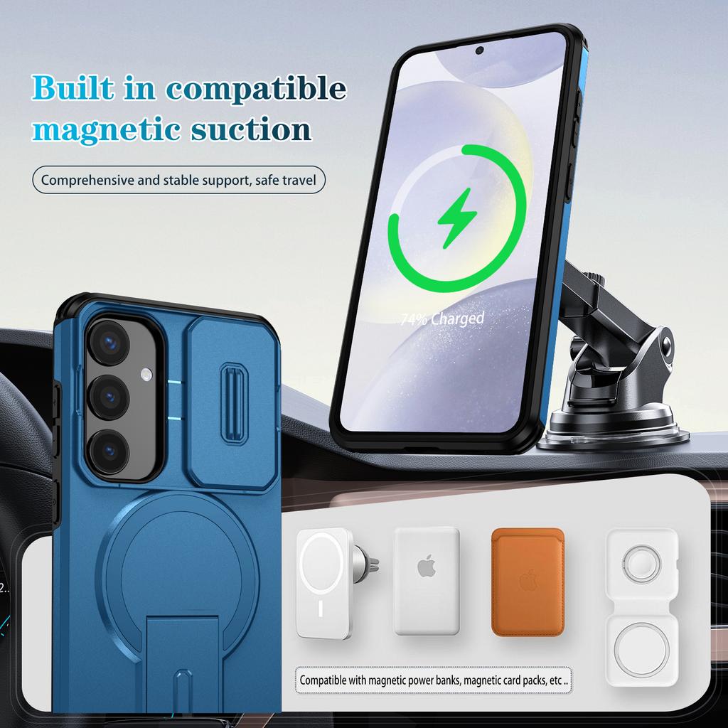 Magnetic Wireless Charging Cover Case for Samsung Galaxy S25 FE A17 5G S24 Ultra S25 Plus A56 A16 A36 A26 Accessories