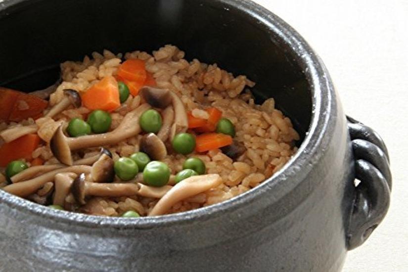 Banko ware Misuzu fluffy rice 3 cups Kiln Banko Japanese-made chestnut-shaped cooker, (Misuzu Japanese-made ware)