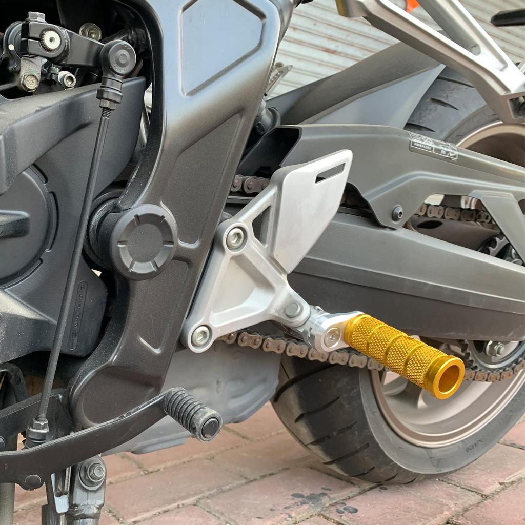 LEDISHUN Adjustable Step Bar Set for Kawasaki Ninja Ninja and Z400 ZX-25R, ZX-4R, ZX-4RR, 250, 400, Z250, (Gold)