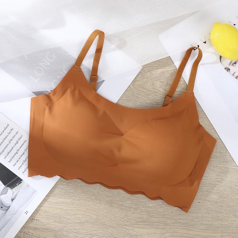 Sutien Camișol Mărimi Mari Fără Cusături de Generația a Doua din Mătase de Gheață cu Design Frumos la Spate.