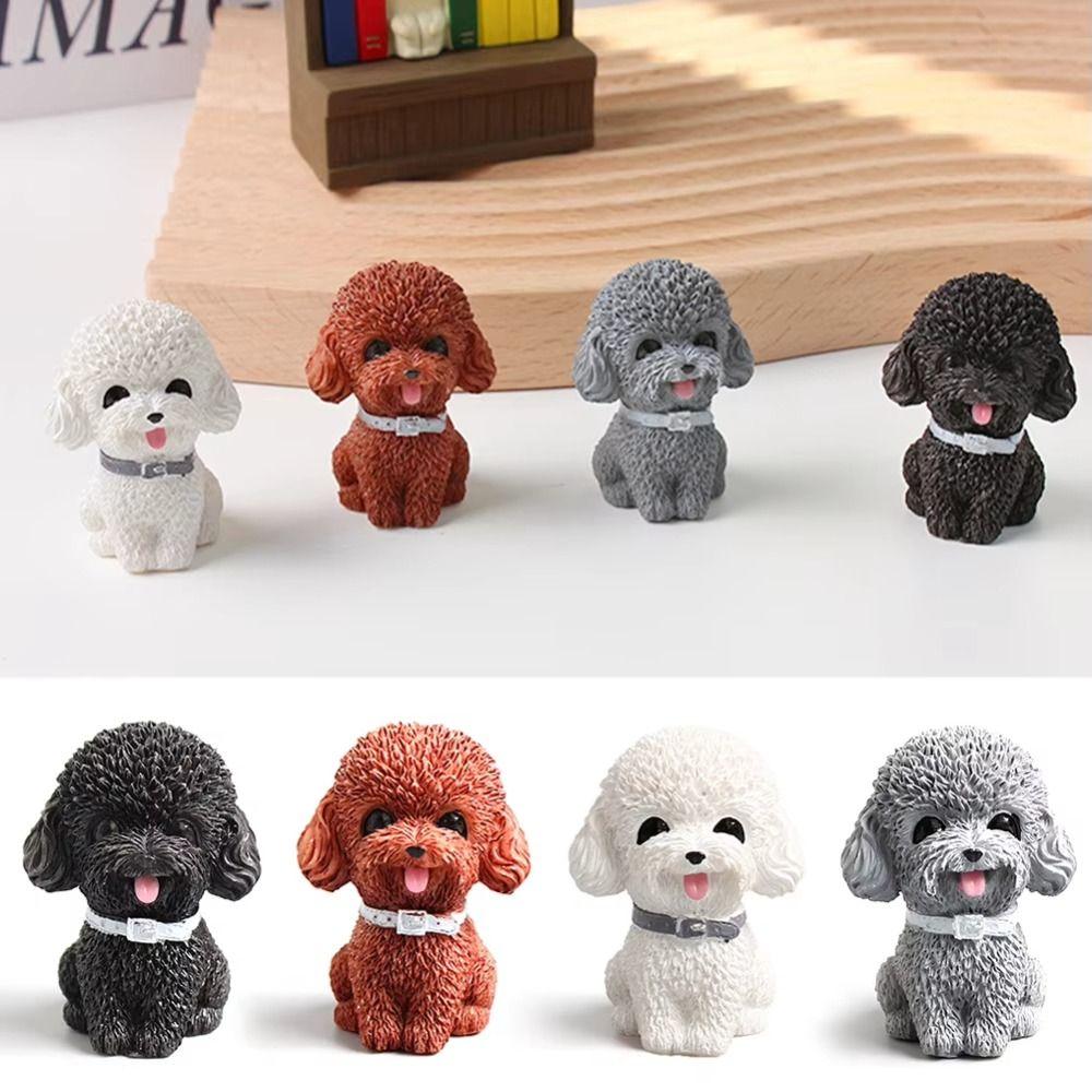 Desktop Model Dog Figurine Cute Simulated Dog Ornament Car Accessories Dog Animal Model  Car Decor