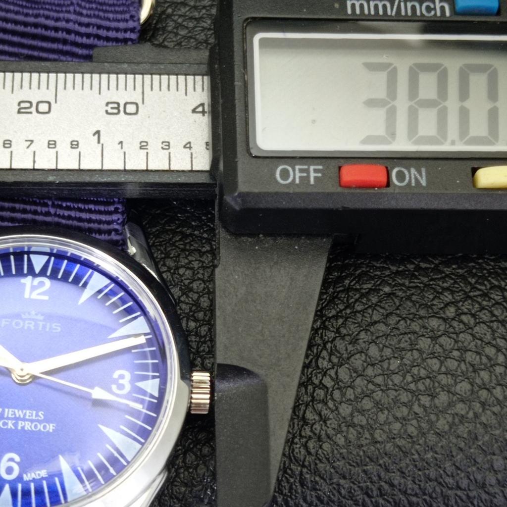 HAND-WINDING SWISS MENS VINTAGE REFURBISHED BLUE COLOR DIAL WATCH a700967-5 R205a-a700967