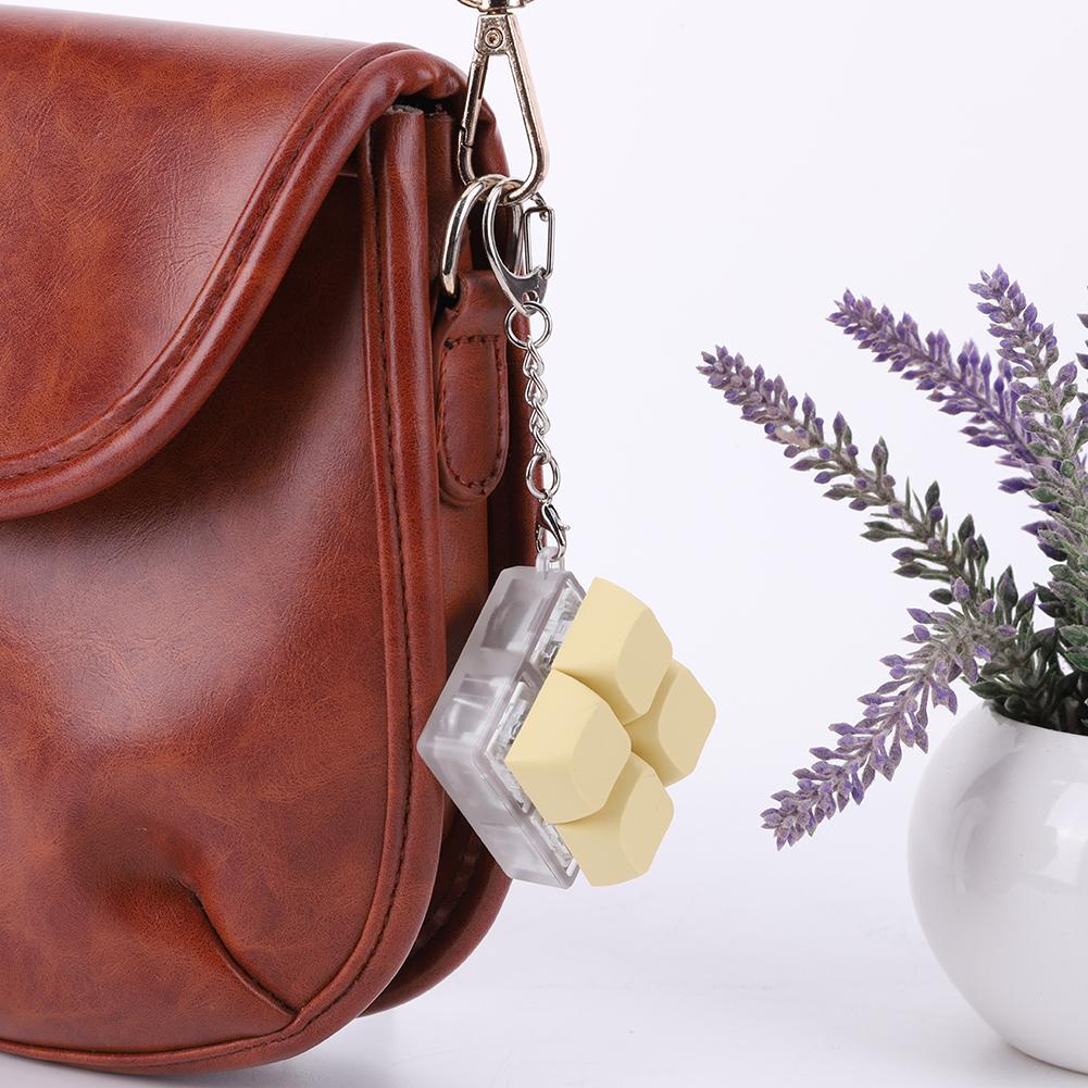 Keyboard Fidget Toy LED Keyboard Key Toy Stress Relief Tool Keychain Keyboard Click Button Fingertip Button with LED Light