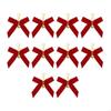 10Pcs Velvety Bowknot Hnaging Ornament with for Christmas Tree Decoration