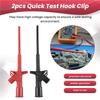 ABUL-2Pcs Quick Test Hook Clip Professional Insulated High Voltage Flexible Testing Probe 4Mm Banana Socket Red And Black