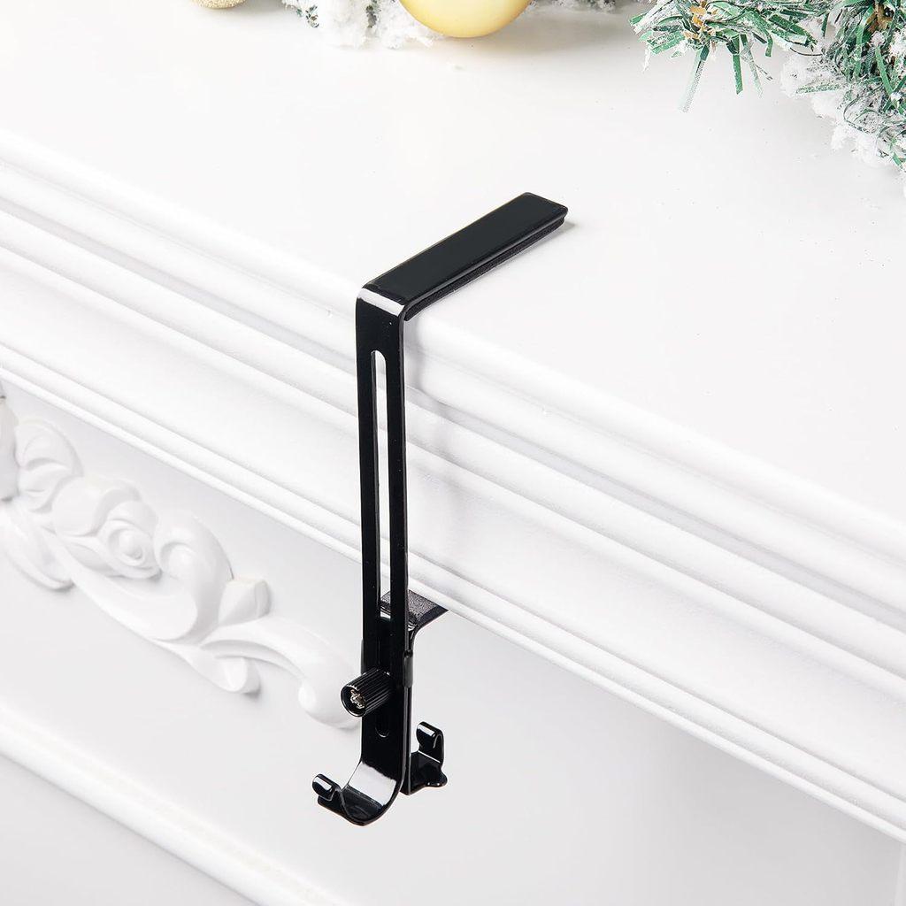 Sock Christmas Clip With Adjustable Iron Hooks For Fireplace And Wall Mounting