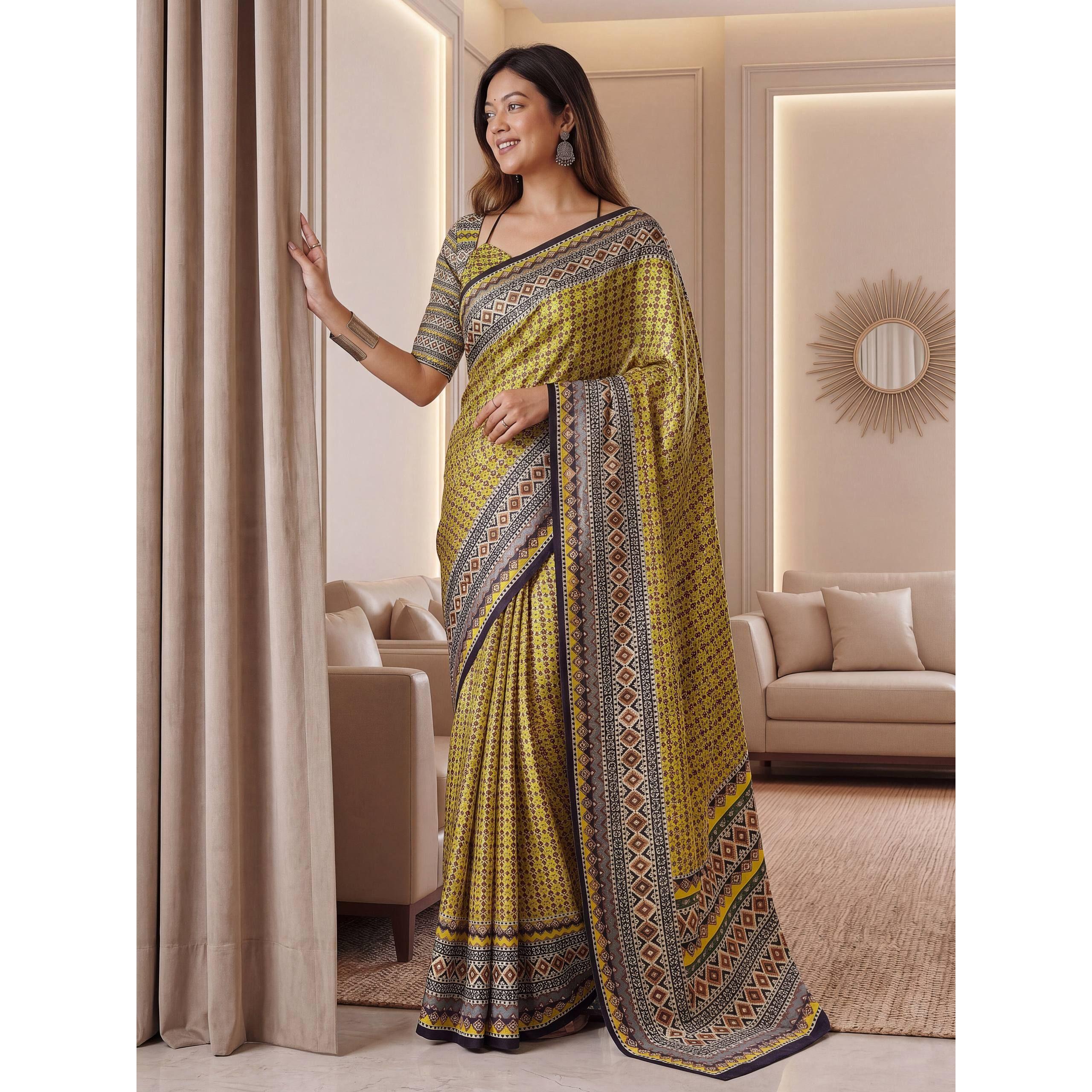 New Launch Ajrak Print Designer Saree Collection