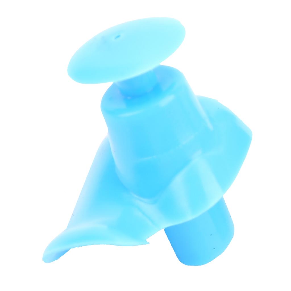 Silicone Waterproof DustProof Spiral Earplug for Children and Adults Swimming Accessory(Blue )