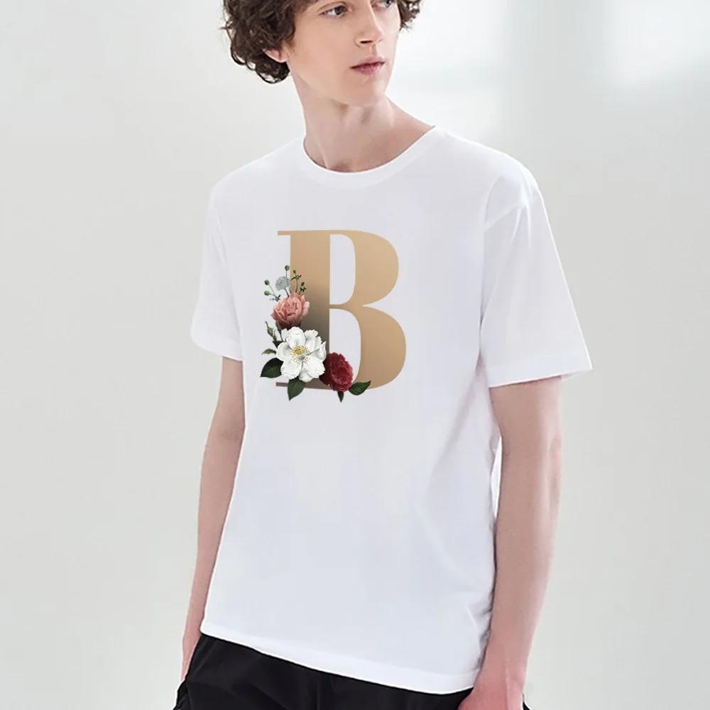 T-Shirt O-Neck Harajuku 2022 Summer Fashion Top Men Clothing Streetwear Men's Hip Hop 26 Letter Printed T Shirt Commuter Top Tee