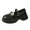 2025 Autumn New Thick Heel Platform Retro College Style Jk Shoes Mary Jane Shoes Milk White Butterfly Small Leather Shoes Women