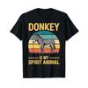 Cute Donkey Design For Pet Animal Lovers T Shirt Vintage Slightly Top For Everyday Wear Stretched Soft Streetwear Unisex