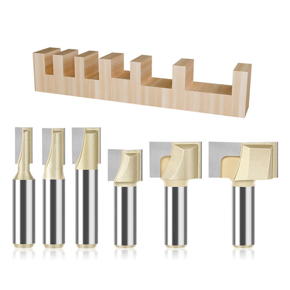 Professional Grade 6 Handle 12 Handle Bottom Cleaning Knife Slotting Knife Flat Bottom Cutter Milling Bottom Engraving Machine Carbide Woodworking