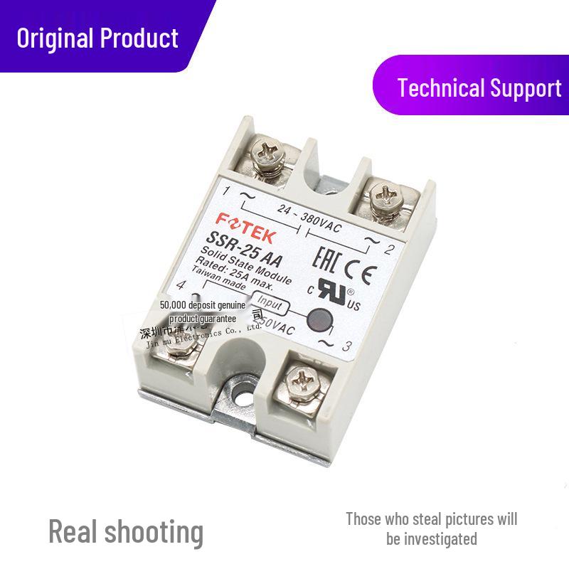 Genuine FOTEK/Yangming SSR-25AA Single-Phase 25A AC Solid State Relay