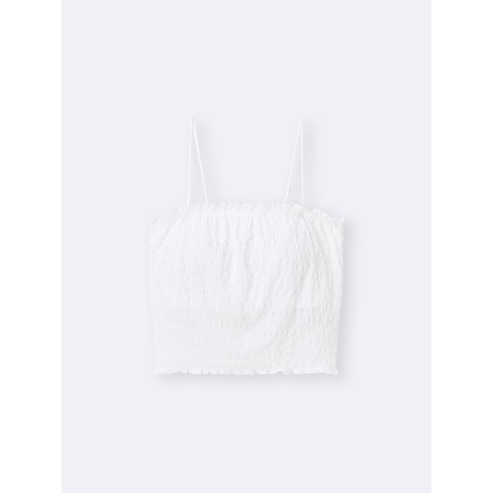 Gu By Uniqlo Brafeel Cropped Shirring Tube Top