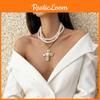 Punk Girl Cross Pendant Necklace With Geometric Alloy Design For Fashion Daily Wear